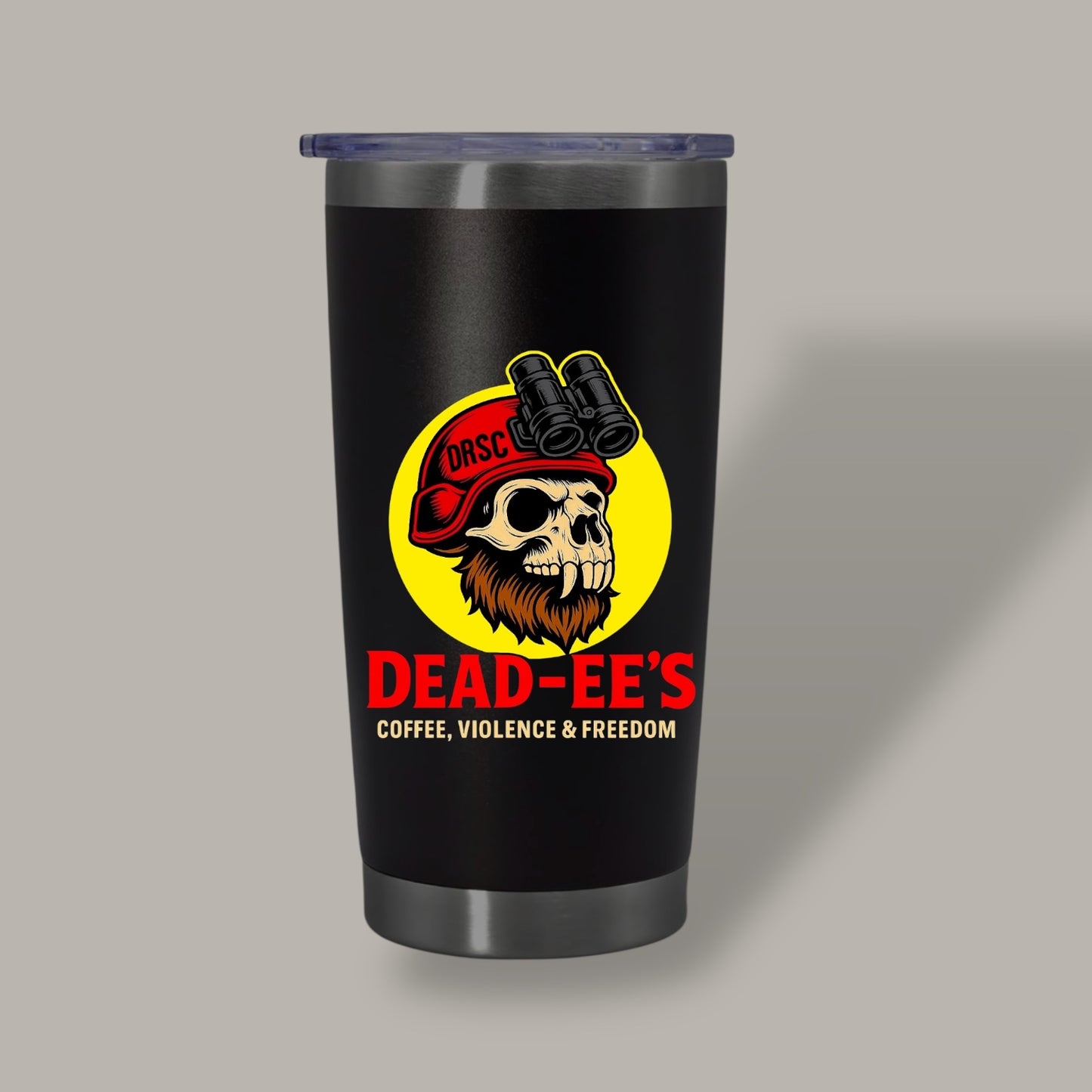 DEAD-EE’S Tumbler – Coffee, Violence & Freedom | Dead Reckoning Supply Co.